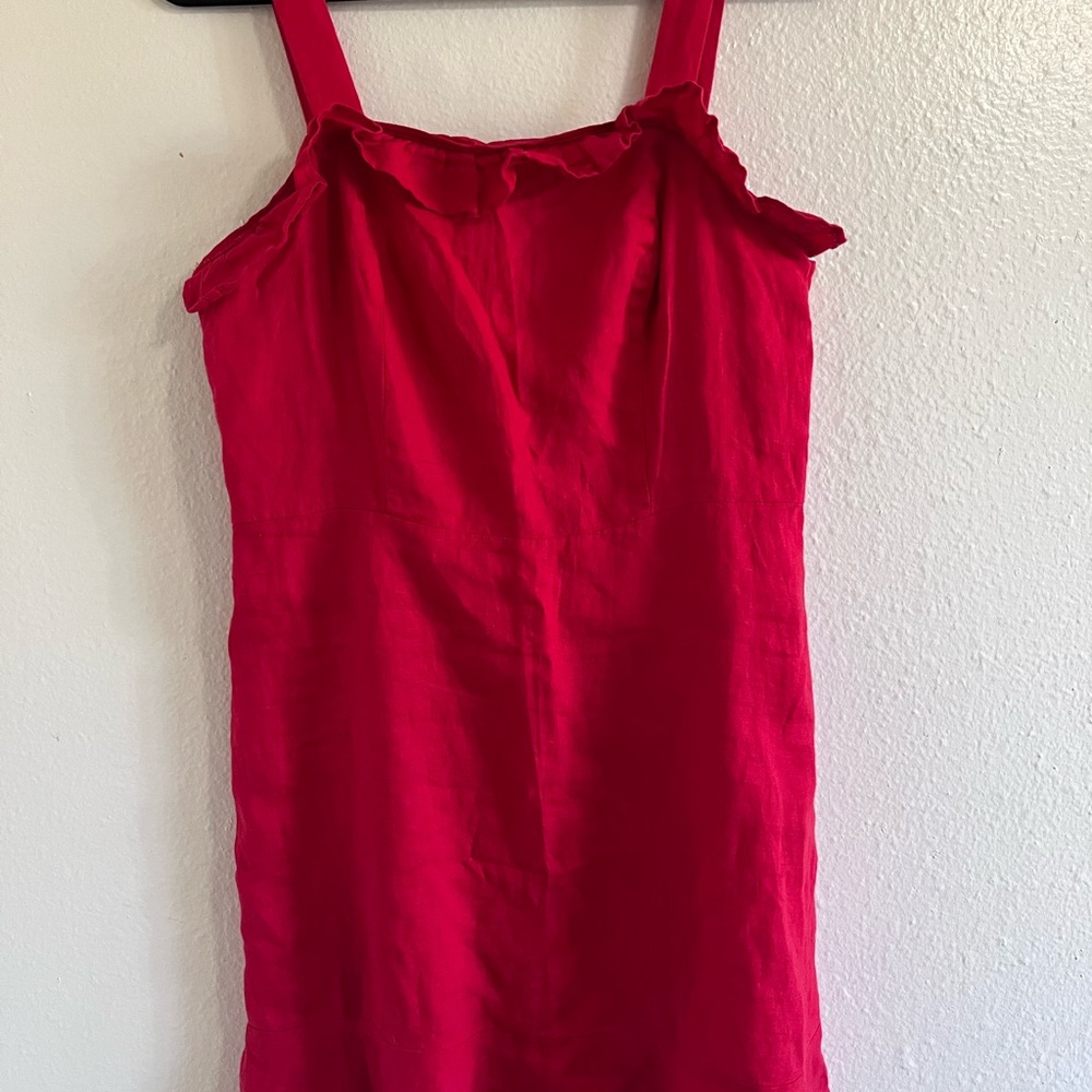 Mango Ruffle linen mini dress size M - Picture 7 of 14
